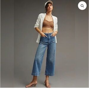 Anthropologie Pilcro The Skipper Wide Leg Cropped Sailor Jeans 31